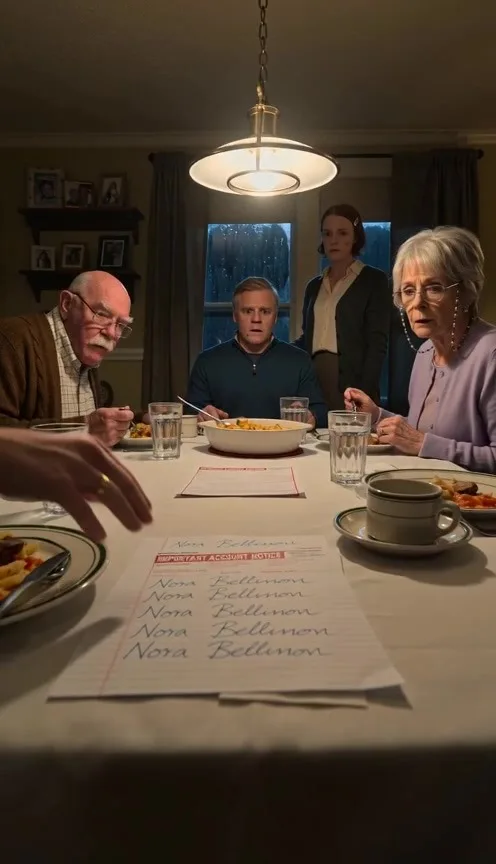 I Set My Own Name, Written in My Husband's Handwriting, Beside His Plate at His Parents' Dinner